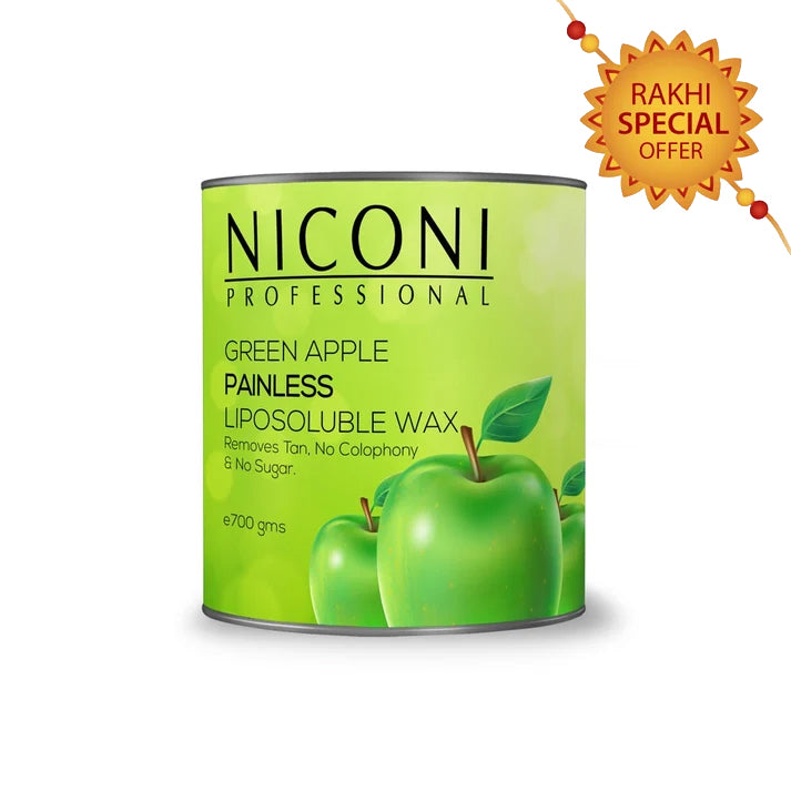 NICONI Painless Liposoluble Hair Removal Wax (Green Apple) 700gms